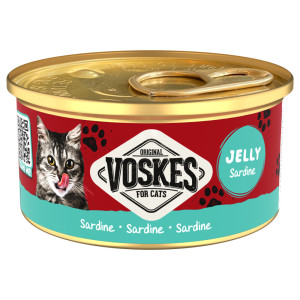 Voskes Jelly sardines natvoer kat 2 trays (48 x 85 g)